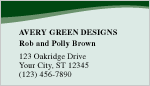 Green Avery Business Cards