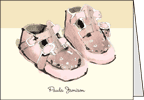 Baby Girl Booties Folded Note